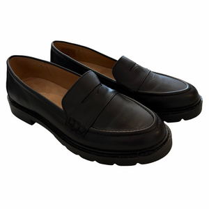 Rockport Kacey Size 7.5 Black Leather Penny Loafers Chunky Lug Sole TruTECH